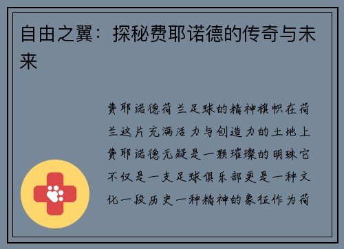 自由之翼：探秘费耶诺德的传奇与未来